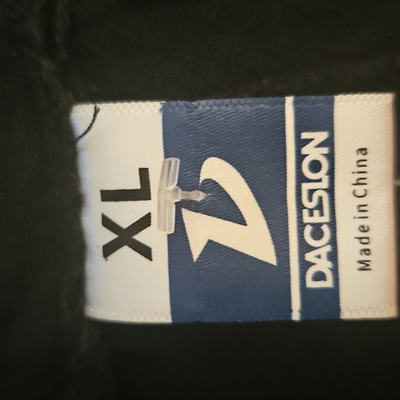 Vtg DACESLON Oversized Baggy Linen Blend Wide Leg Black Overall Jumpsuit - Picture 10 of 12